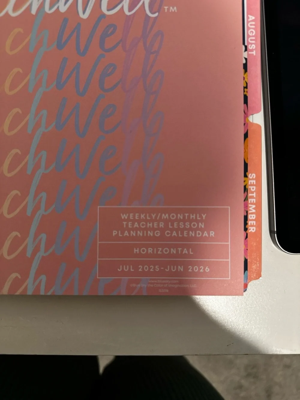 Teach Well Floral Spiral Horizontal Teacher Planner June 25-June 26